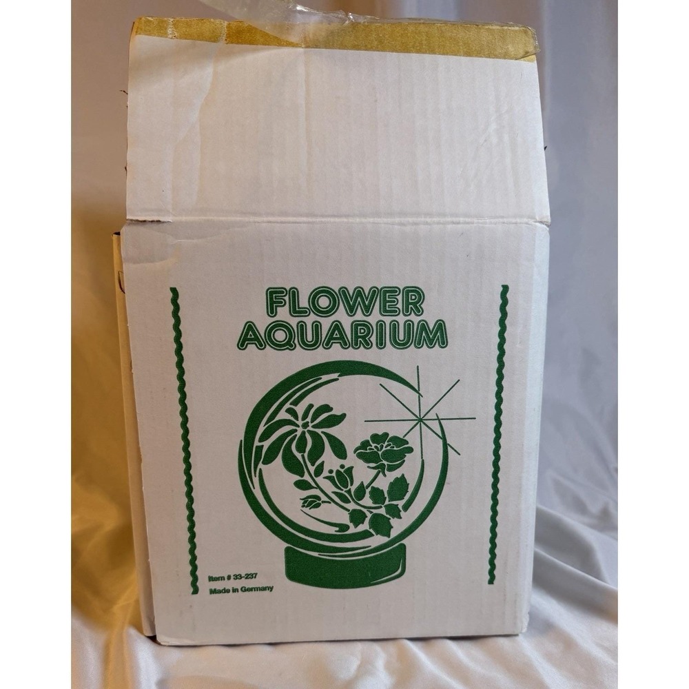 Vintage 1970's Flower Aquarium with Flower Frog in Base Round Ball